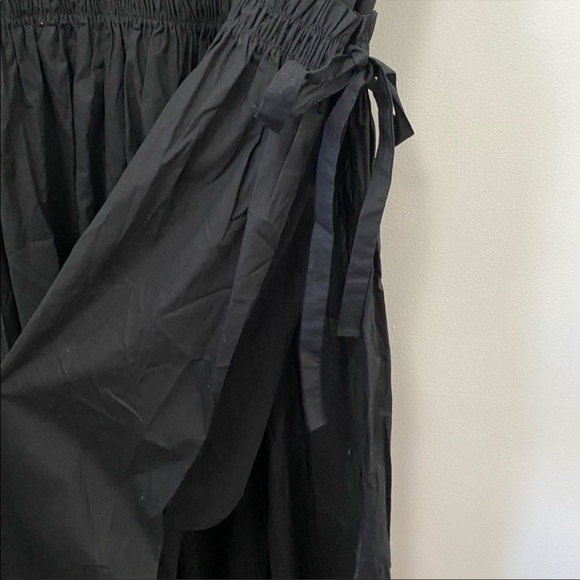 NWT ZARA Black Ruched Waist Side Slits Combination Maxi Dress - Picture 8 of 10